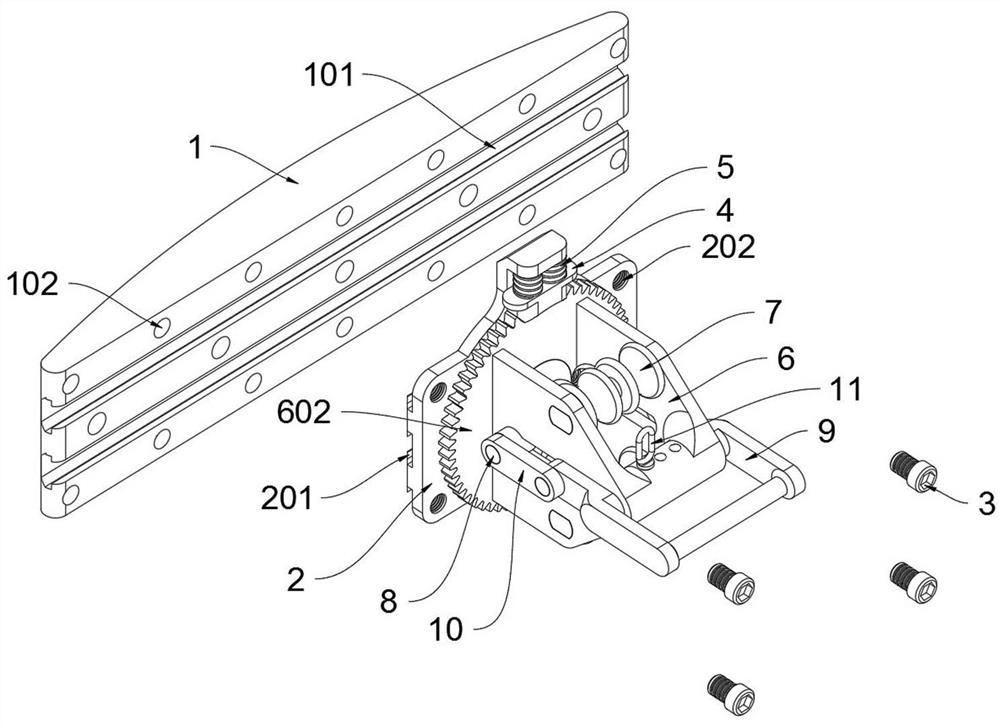 A vertical cable laying support and fixing device for wind power generation