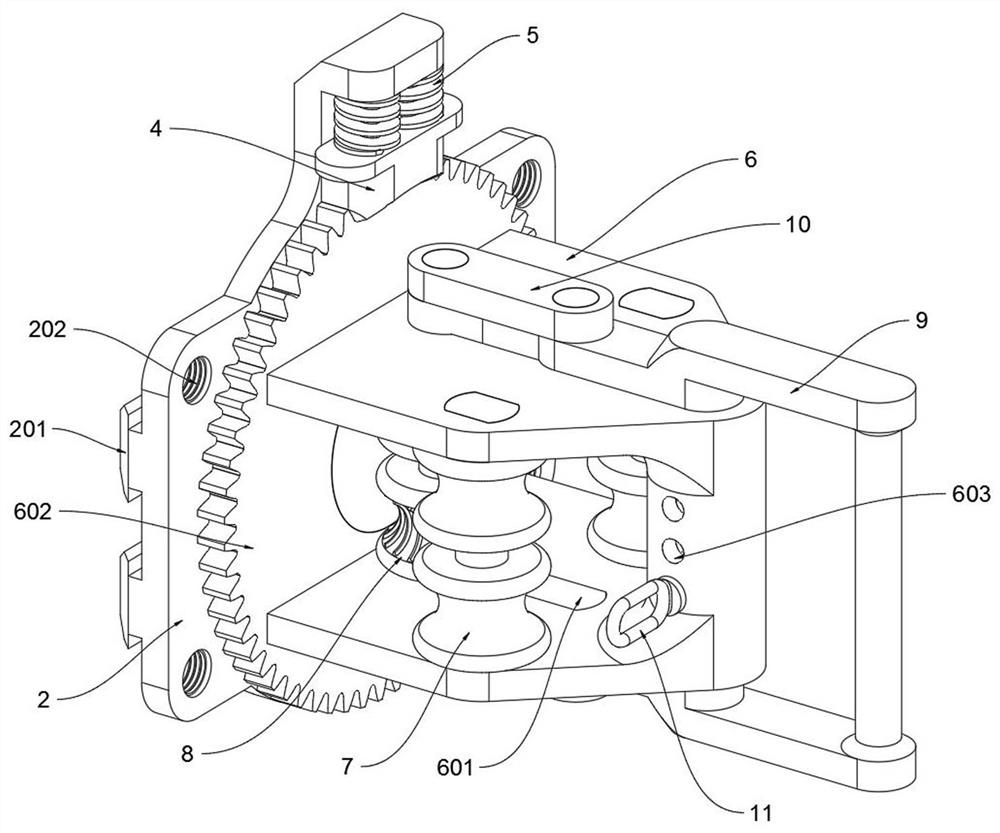 A vertical cable laying support and fixing device for wind power generation