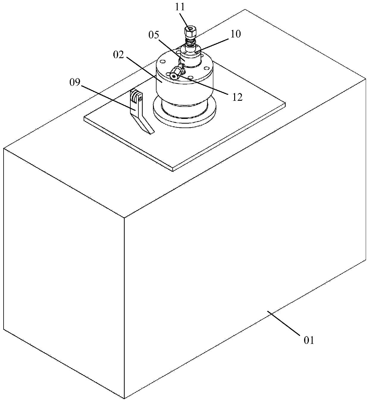 Plunger pump motion abrasion and leakage measuring testbed capable of exerting centrifugal force