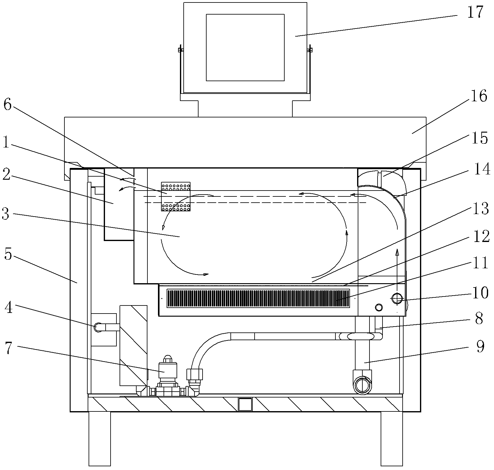 Longitudinal whirlwind food purifier