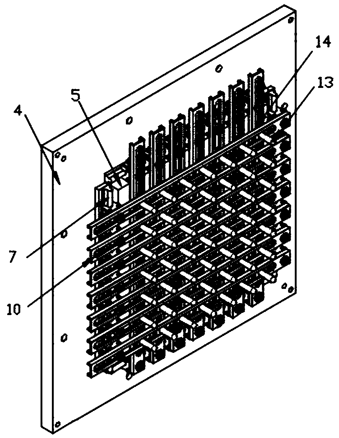 Flexible device for punching forming of egg-box-shaped structures