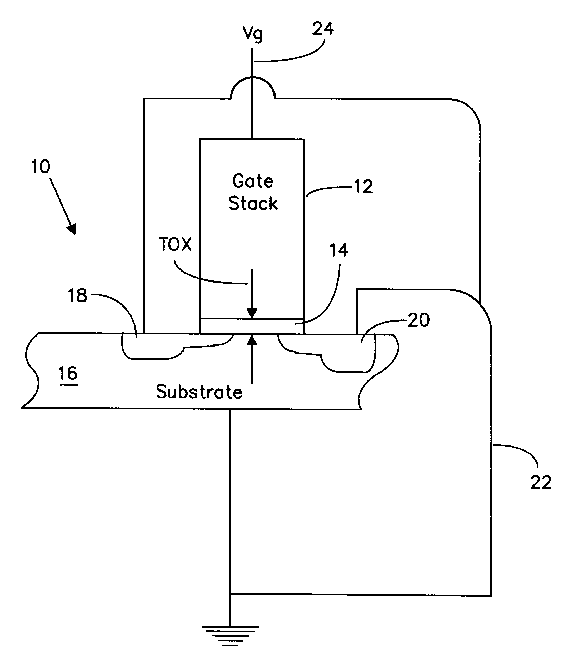 Method for determining transistor gate oxide thickness