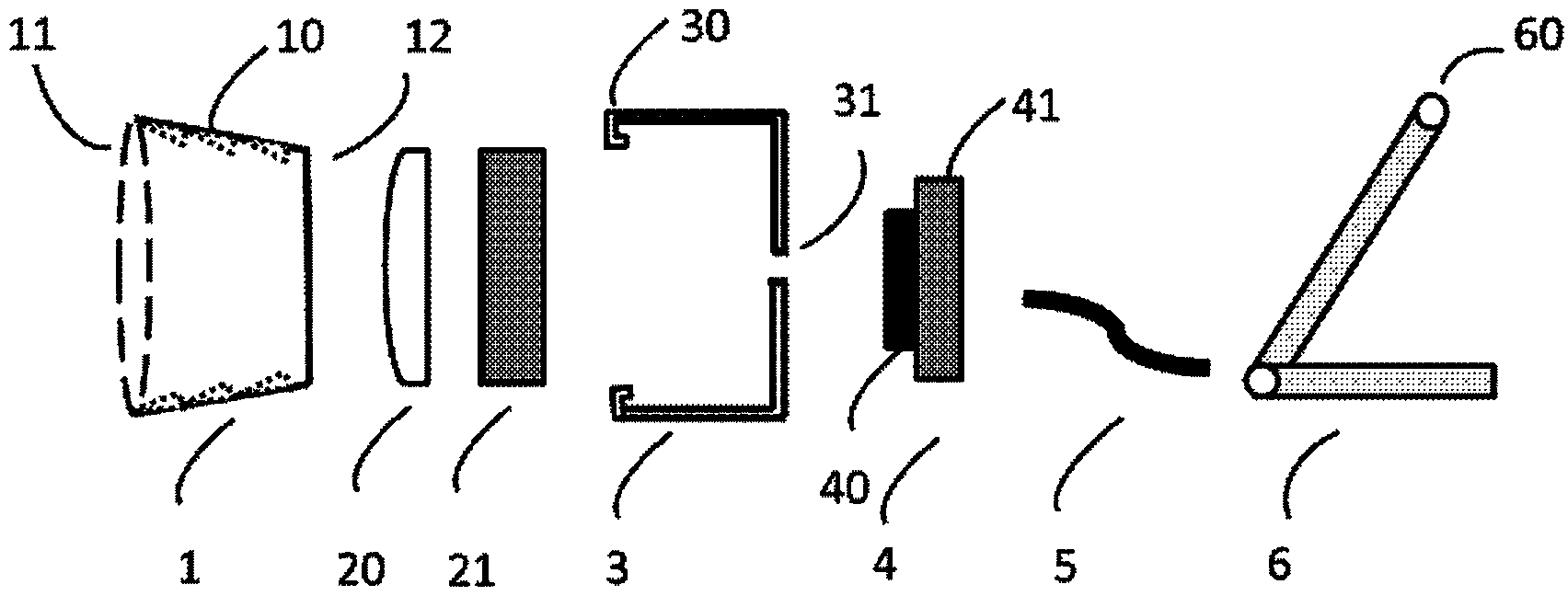 Visible light communication device based on LED projection