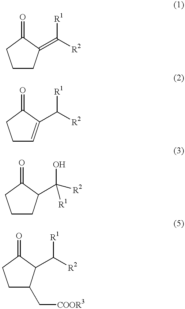 Method for producing jasmonate derivatives and intermediates thereof