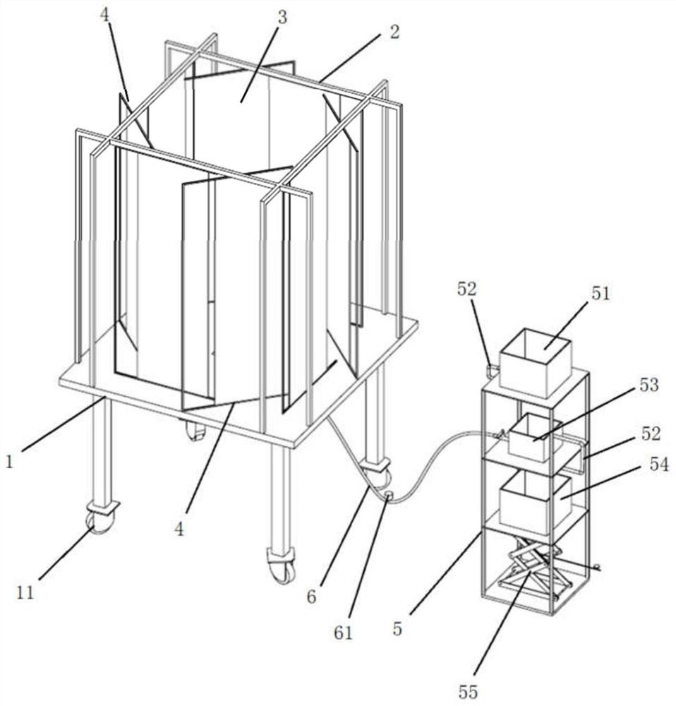 Thermally-driven fire whirlwind simulation experiment device