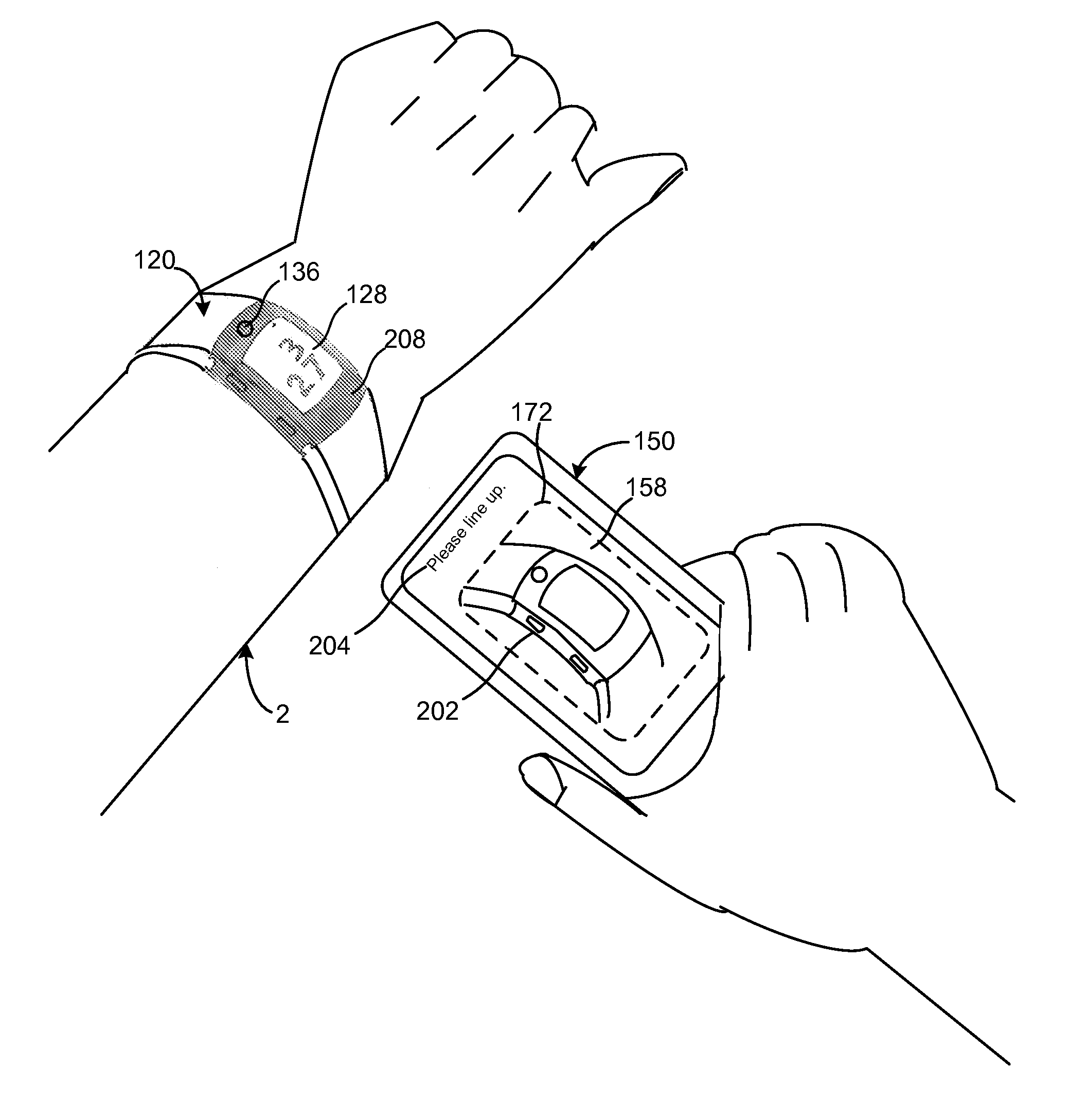 Transferring a mobile tag using a light based communication handshake protocol