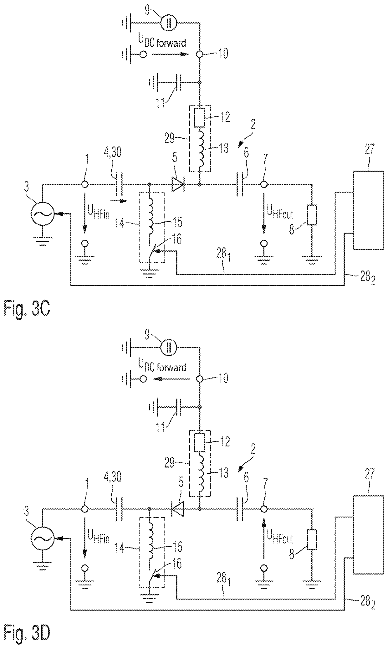 Circuit for switching an AC voltage