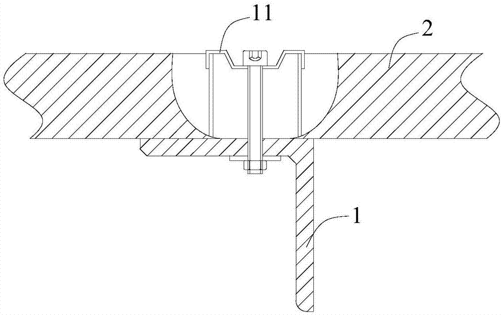 Grating mounting device and grating mounting structure