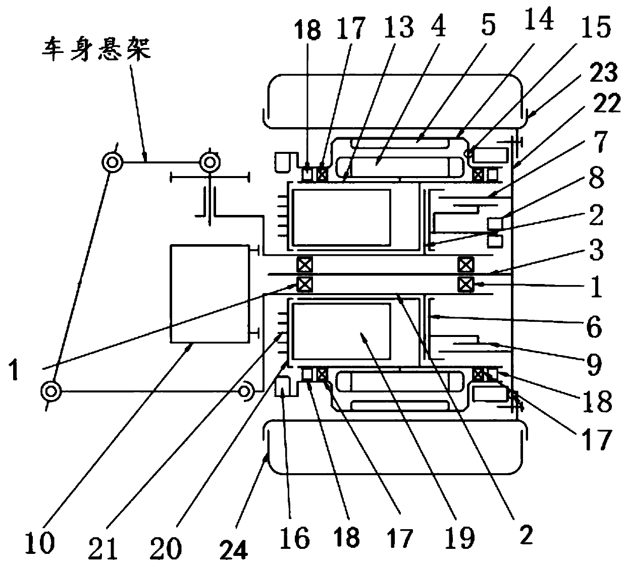 Electric driving wheel assembly integrated with driving system, braking system and steering system