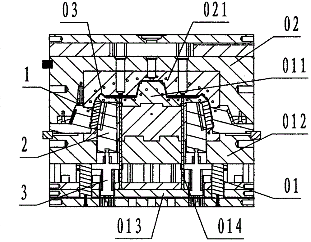 Under-cut demolding device for straightly pulling and transversely extracting injection mold