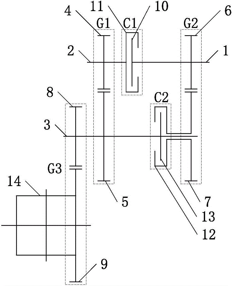 Two-gear automatic gearbox for pure electric vehicle