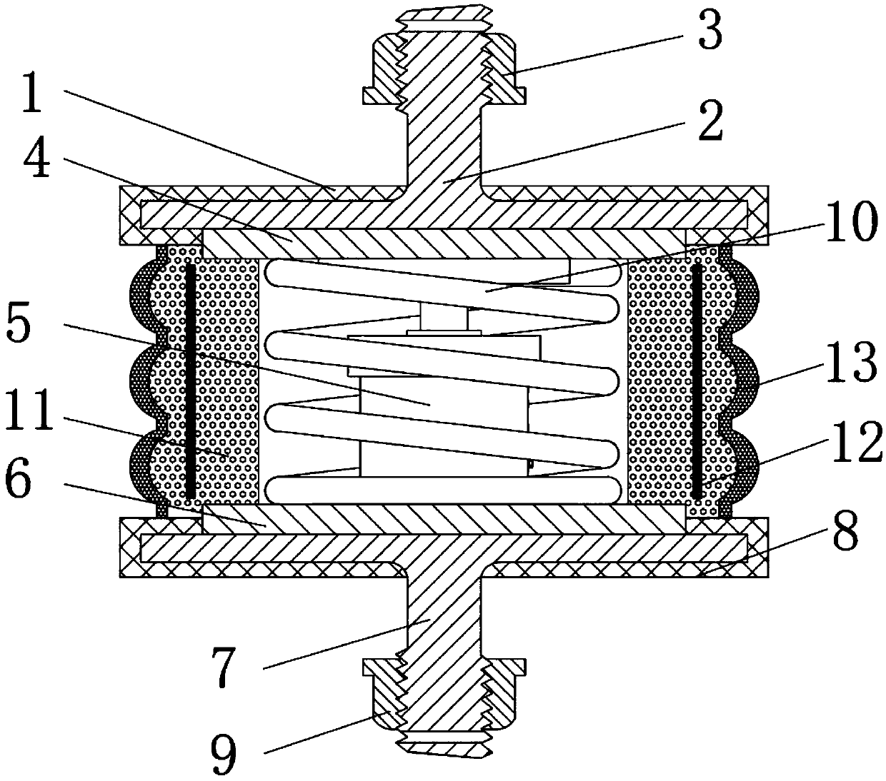 An aging resistant rubber bushing for automobile chassis