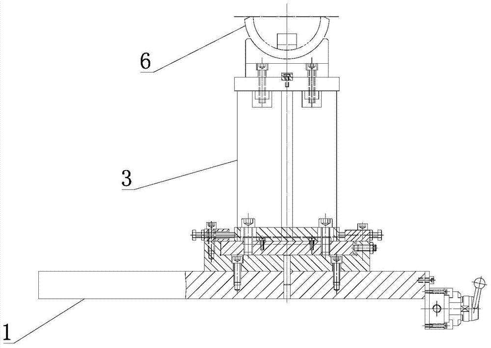 Work fixture for cutting groove at axle housing midpiece