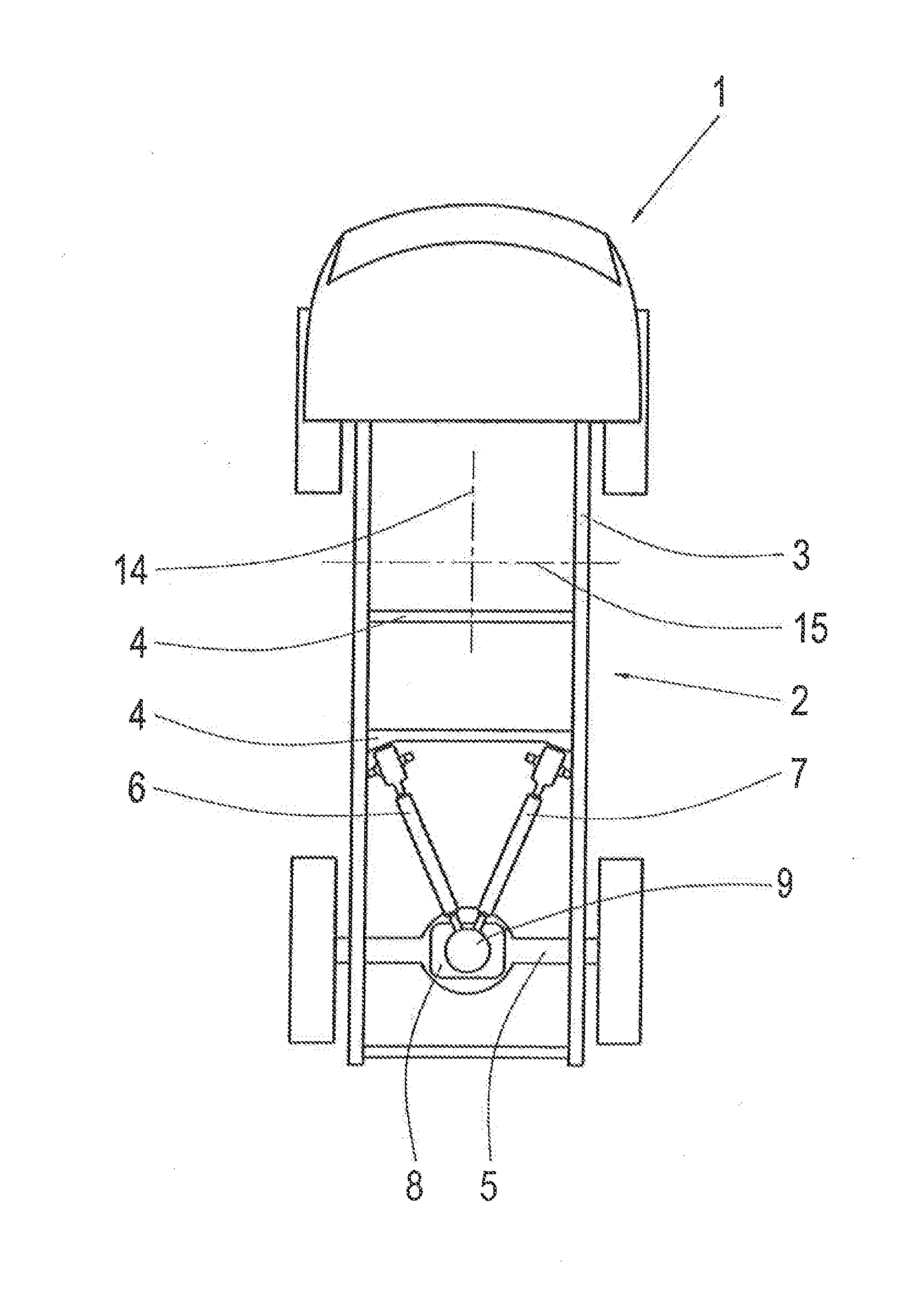 Motor vehicle having a vehicle frame and articulation arrangement