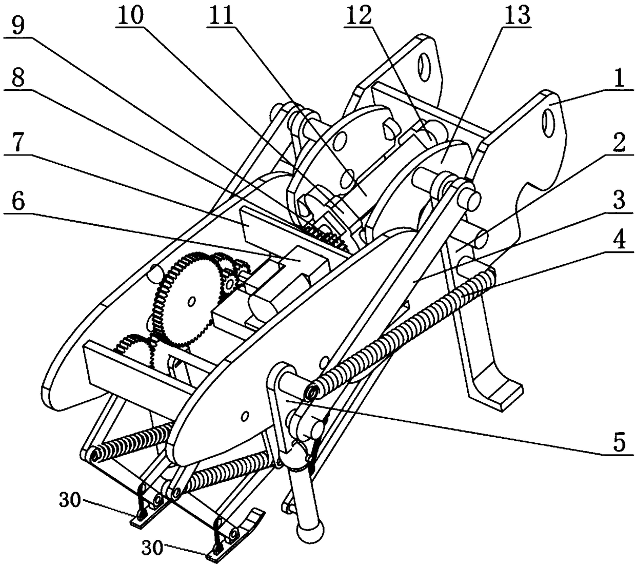 Locust-imitating bouncing robot capable of walking