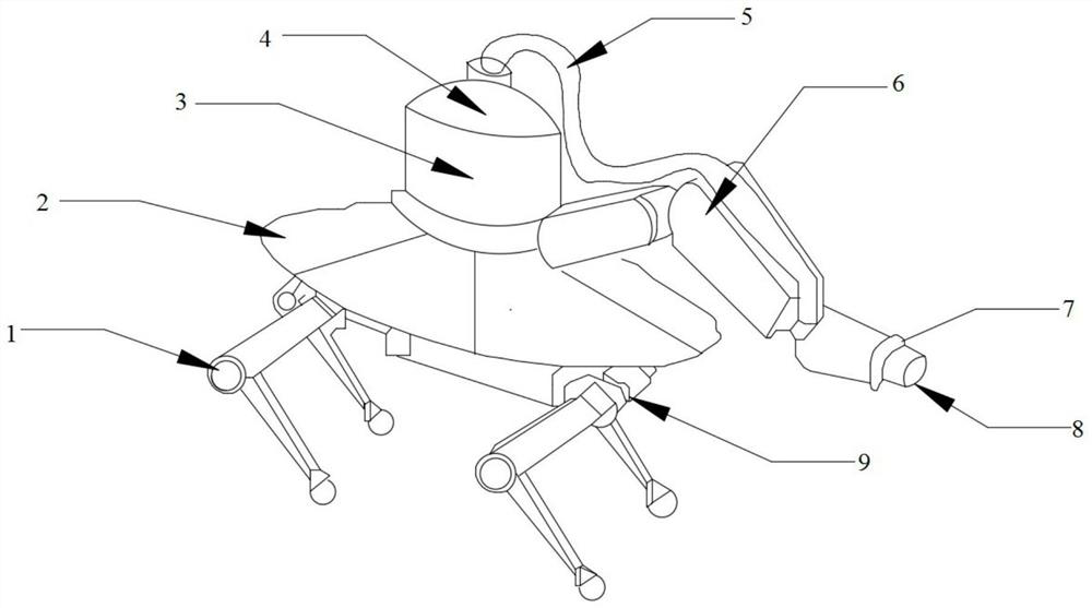 Bionic quadruped robot for cleaning electrified equipment