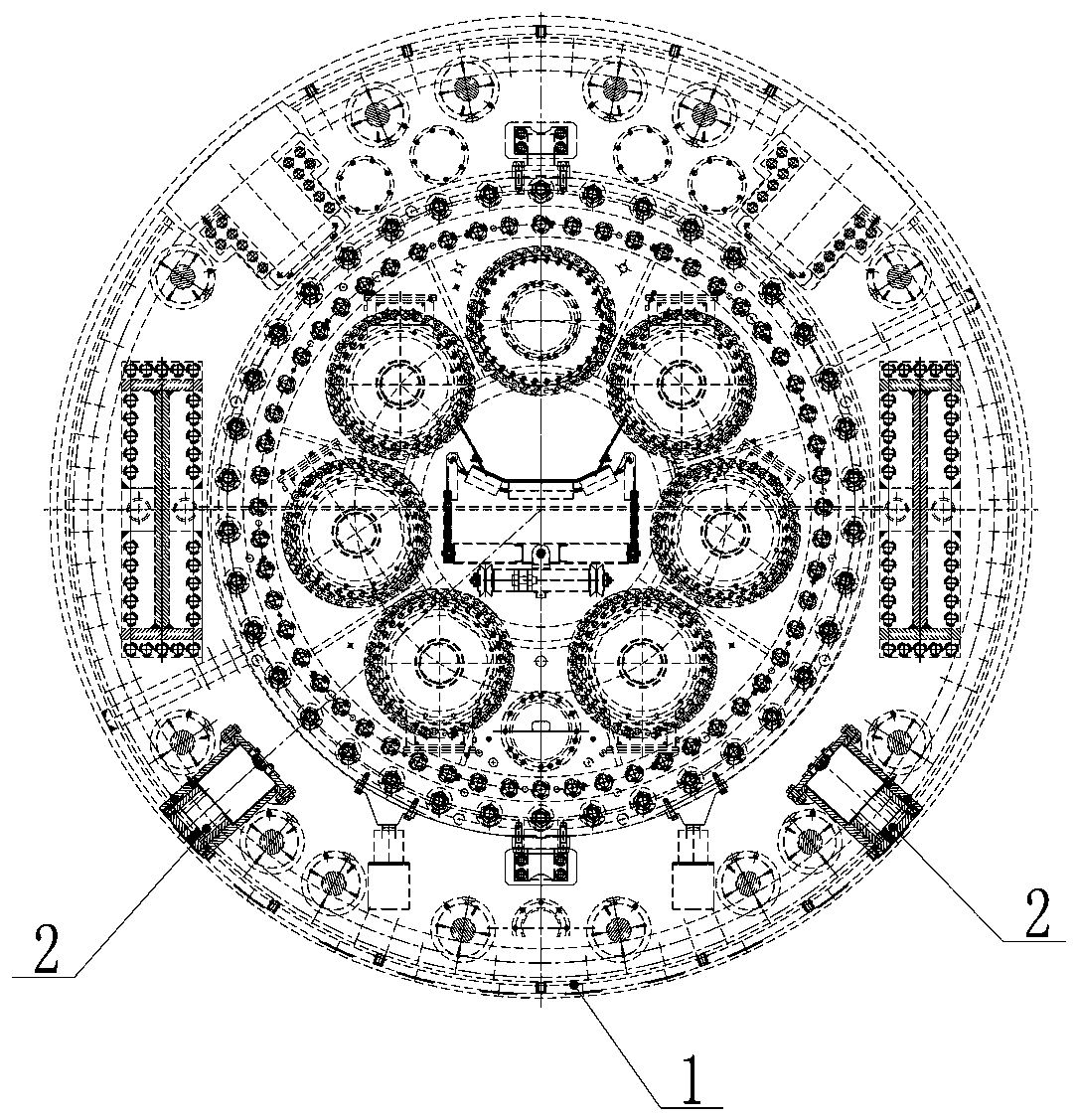 Stable support device for hard rock roadheader