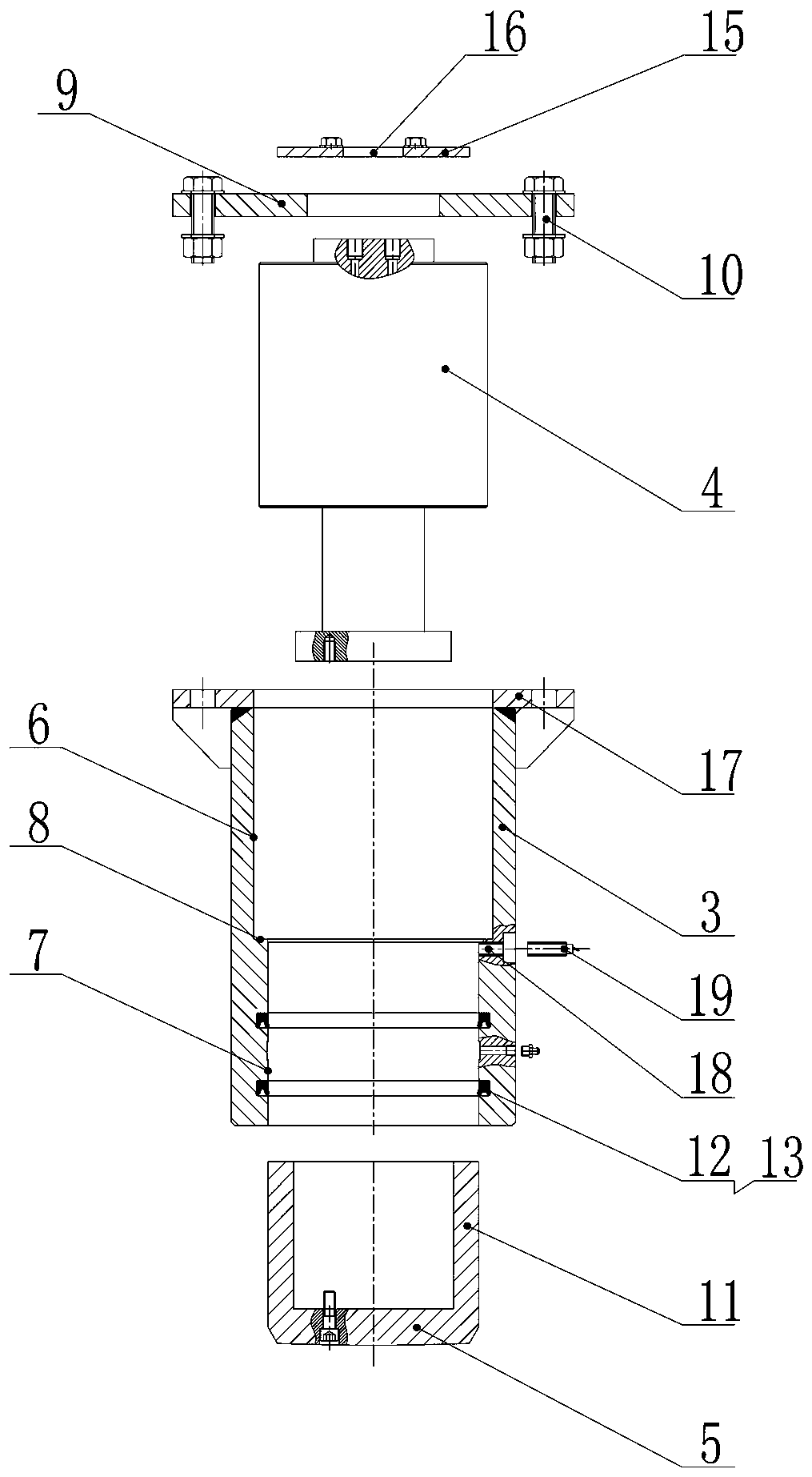 Stable support device for hard rock roadheader