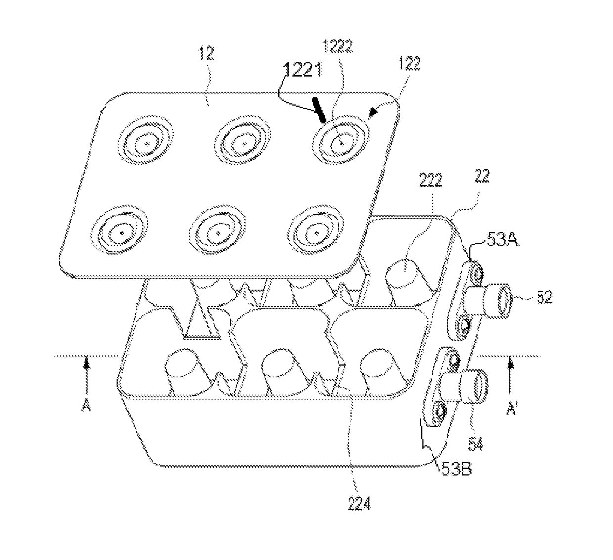 Radio frequency filter having a hollow box with a wrinkle structure and including a resonance element disposed therein which is short-circuited to the box by a pin