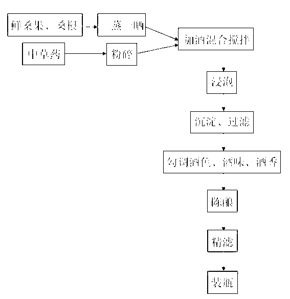 Mulberry wine and preparation method thereof