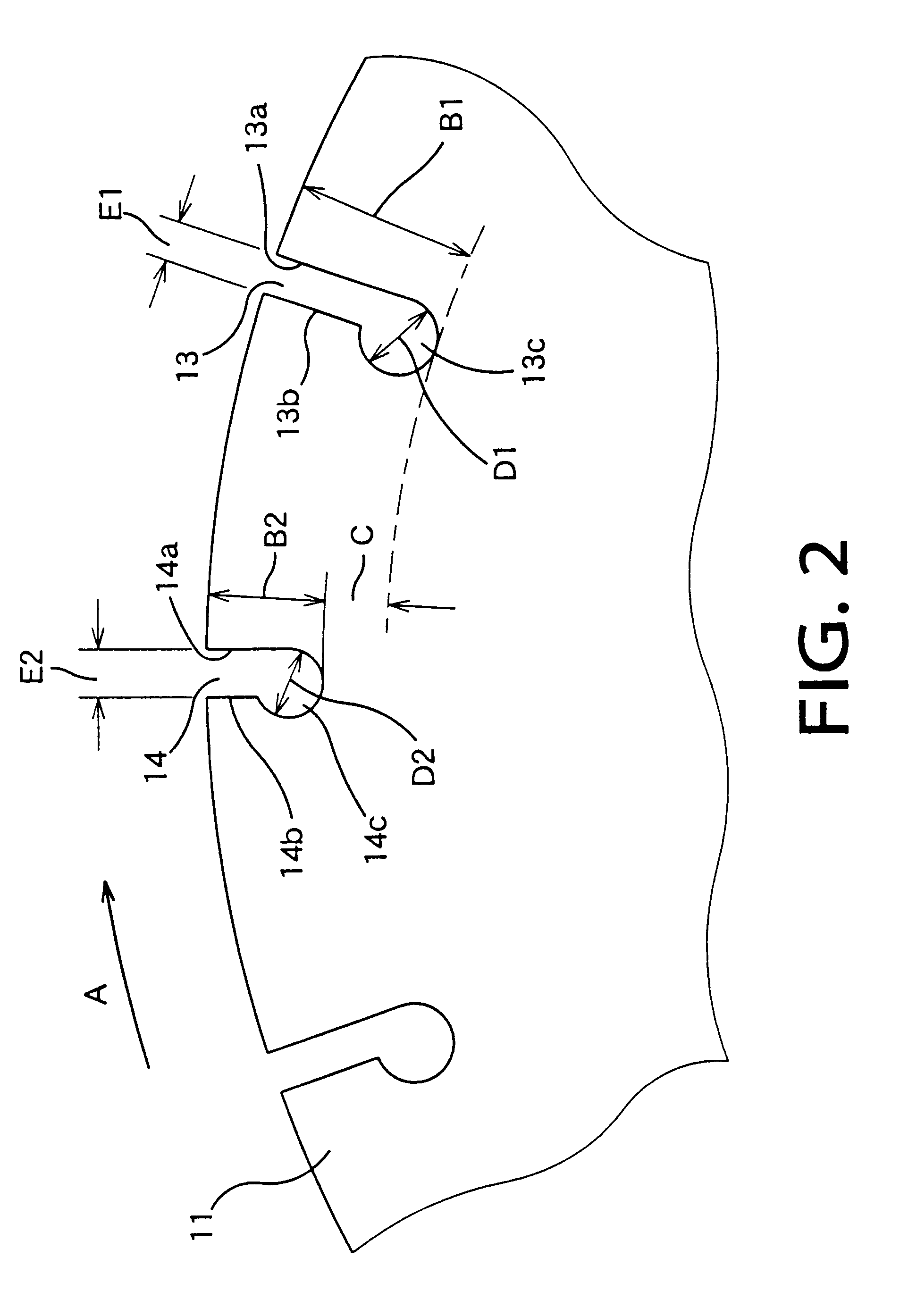 Rotary cutting saw with slits shaped for minimizing wear of neck portion