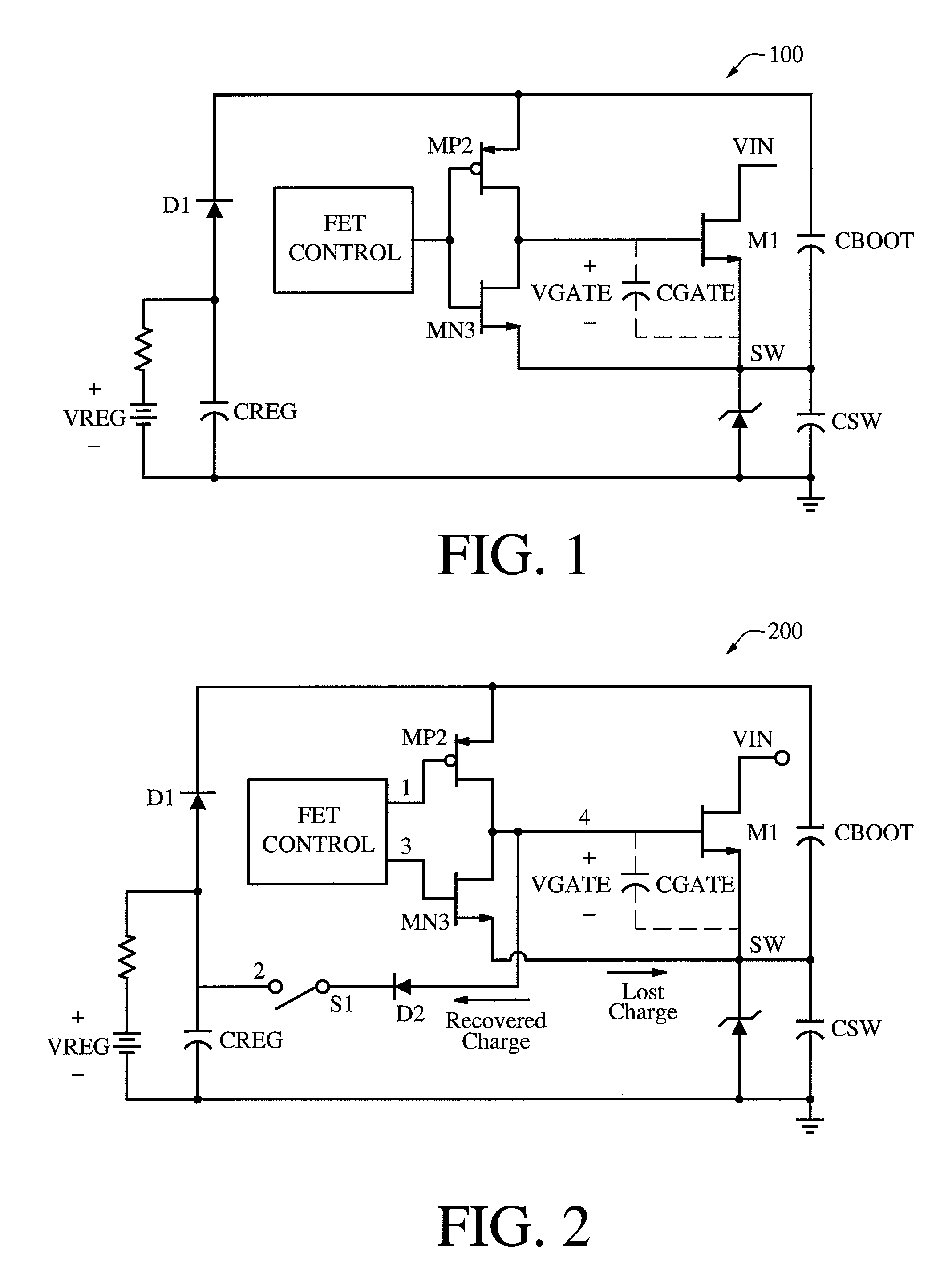 Power FET gate charge recovery