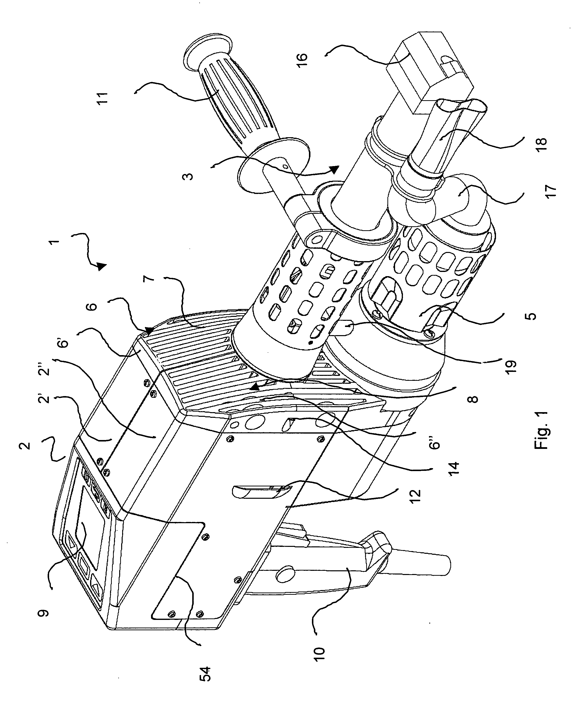 Handheld extruder welding device