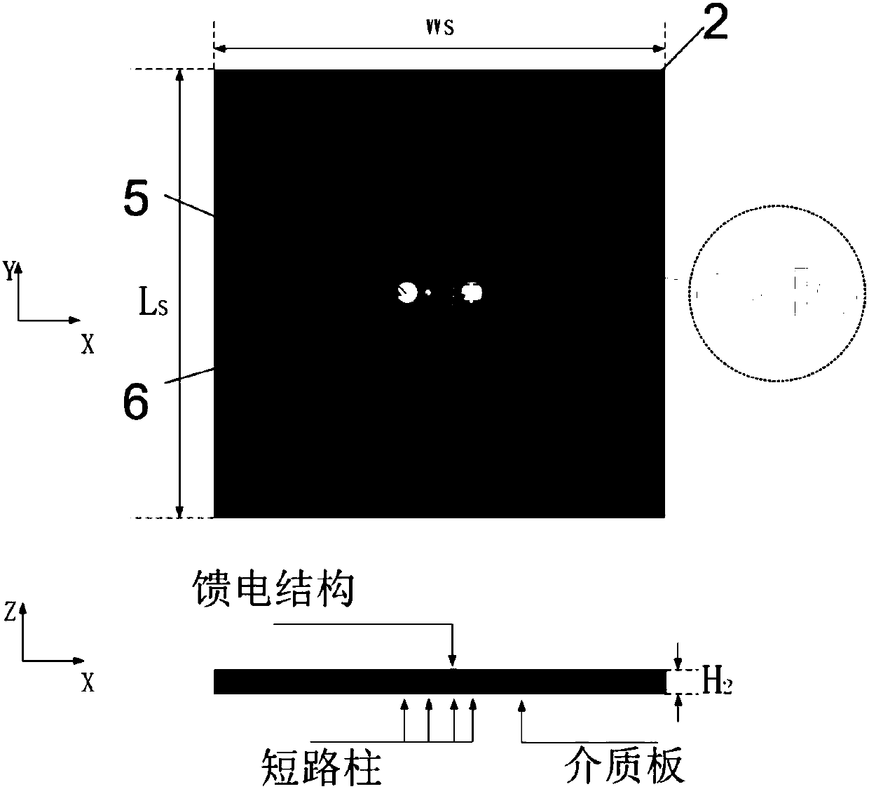 Magnetoelectric dipole antenna of metasurface dielectric plate