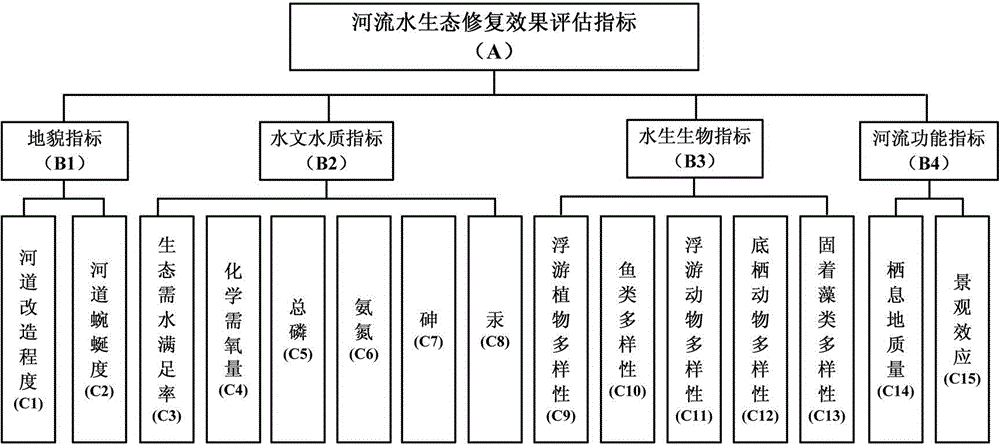 Evaluation method for river ecological restoration effect