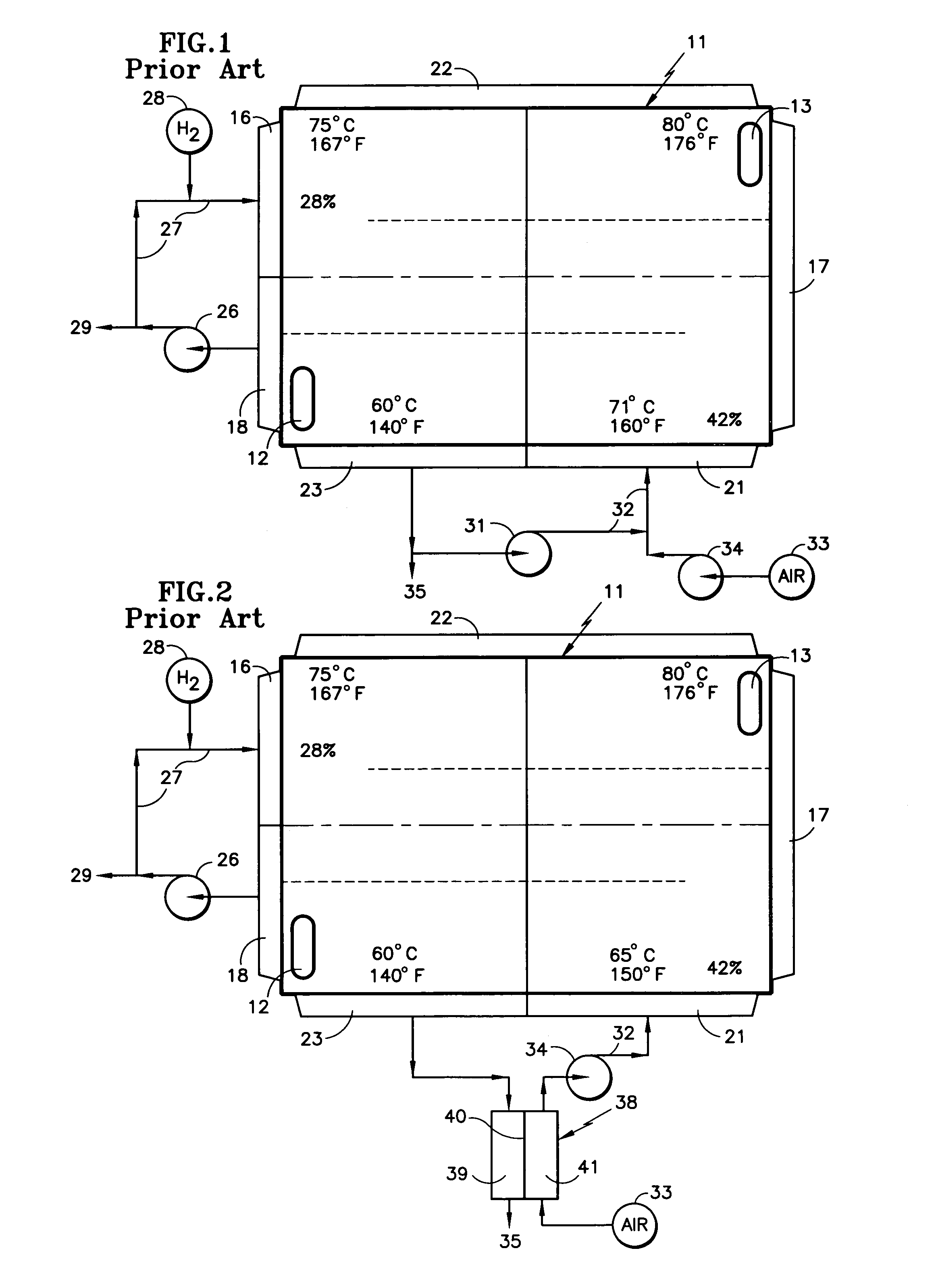 High temperature reactant recycling for PEM fuel cell humidification