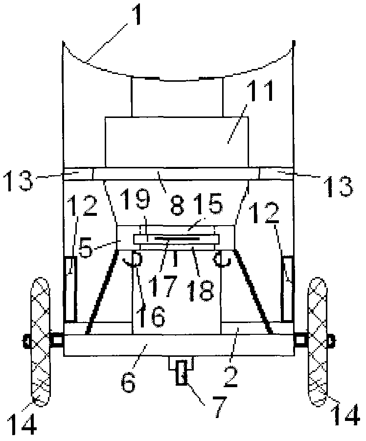 Abdomen supporting and restraining device for transporting psychotic pregnant woman for examination and convenient for defecation or urination