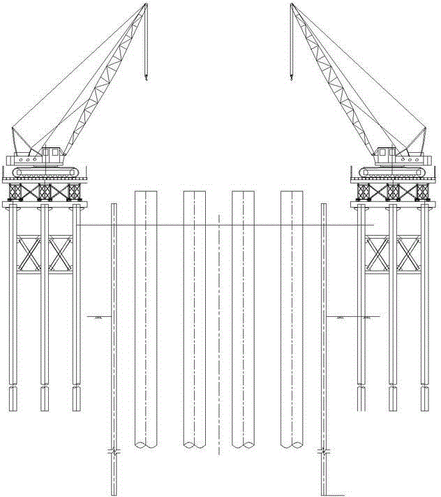 Method for constructing deep-water ultra-long steel plate pile cofferdam in tide environment