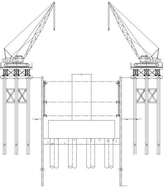 Method for constructing deep-water ultra-long steel plate pile cofferdam in tide environment