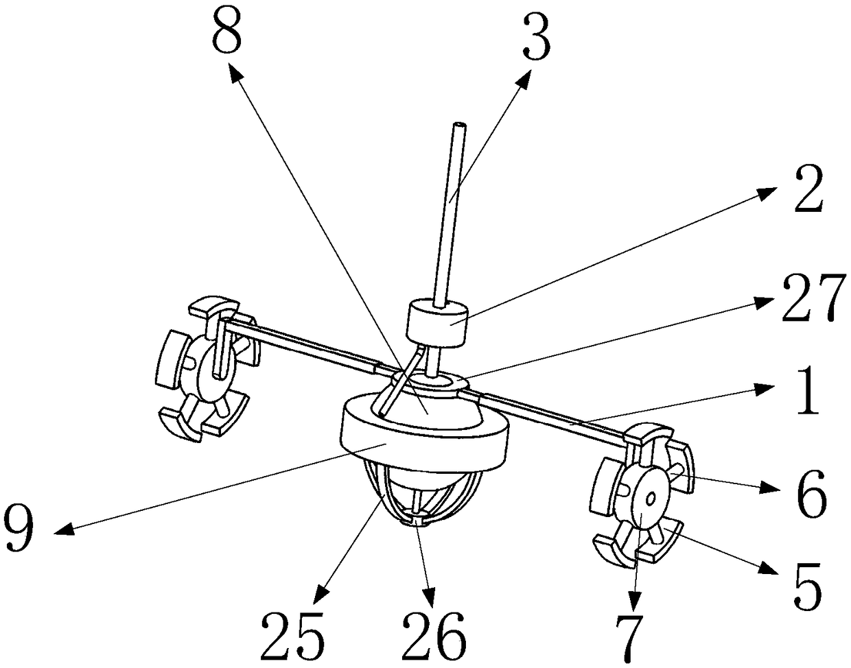 Glass wiping mechanism used for tall building and based on cardan joint