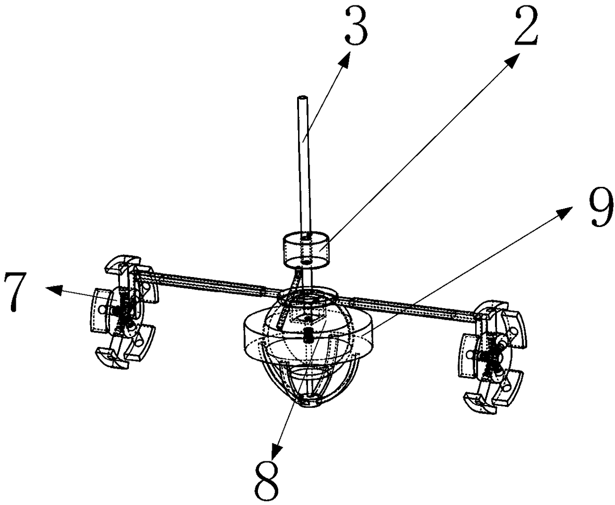 Glass wiping mechanism used for tall building and based on cardan joint