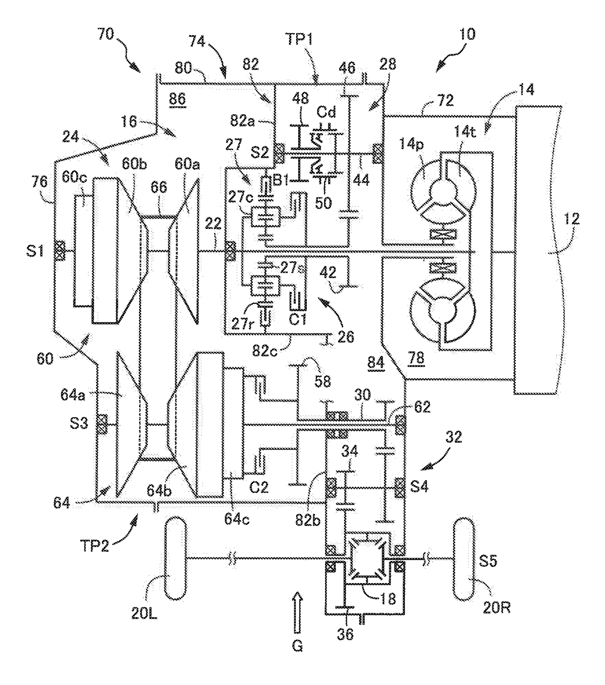 Vehicular power transmitting system