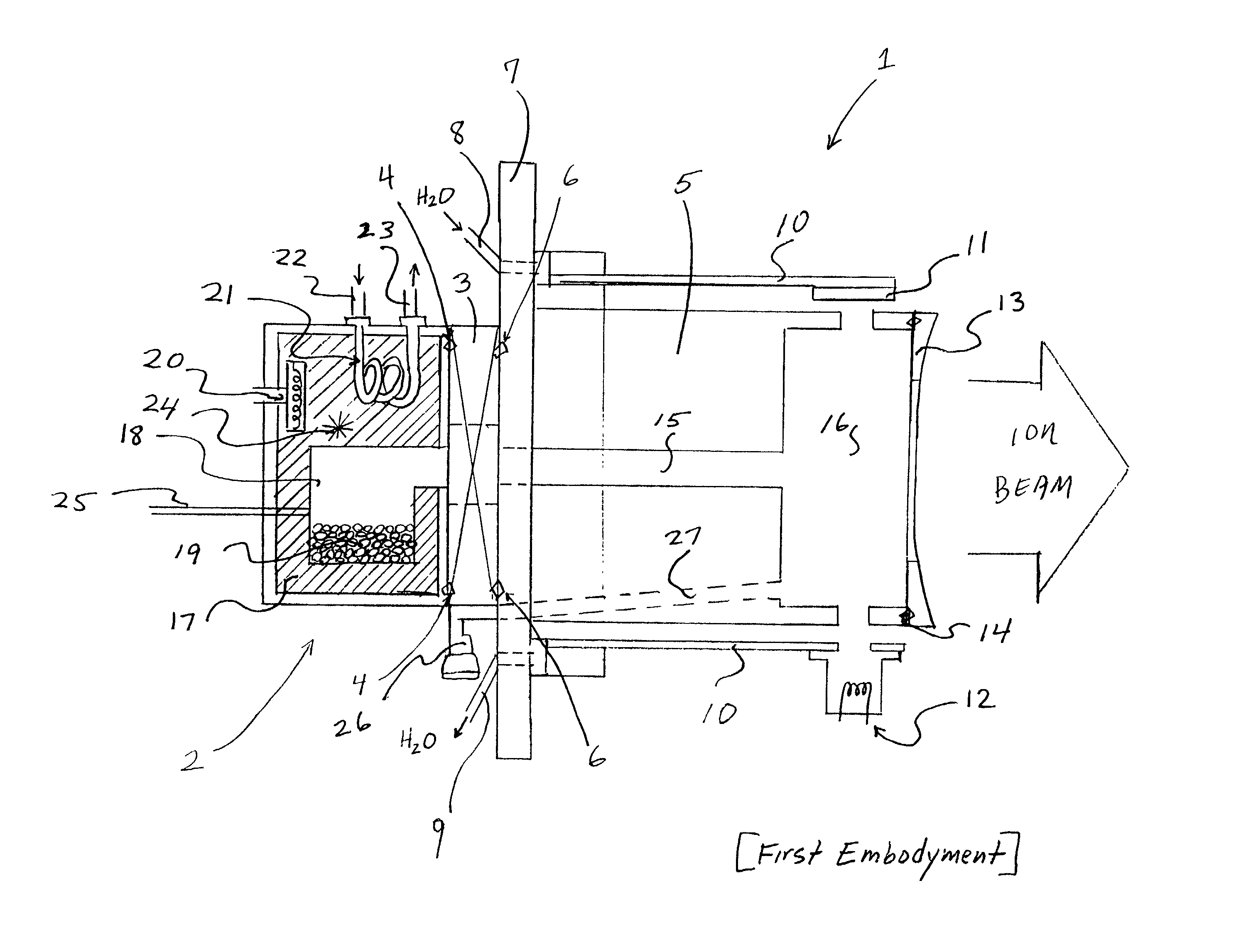 Electron beam ion source with integral low-temperature vaporizer