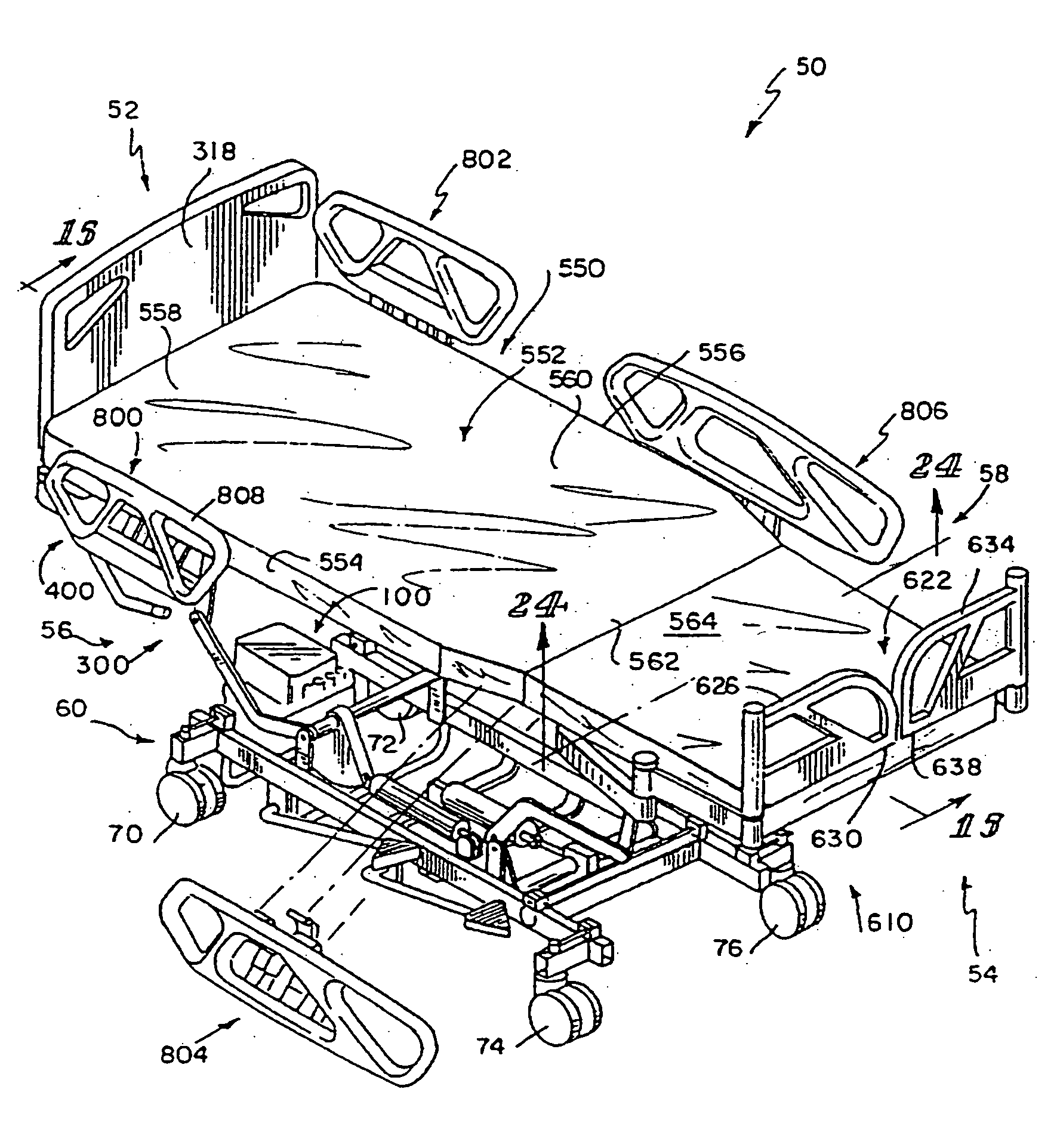 Patient care bed with network