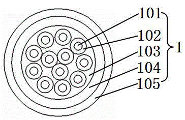 Photoelectric composite cable comprising coaxial electrical units and manufacturing method thereof