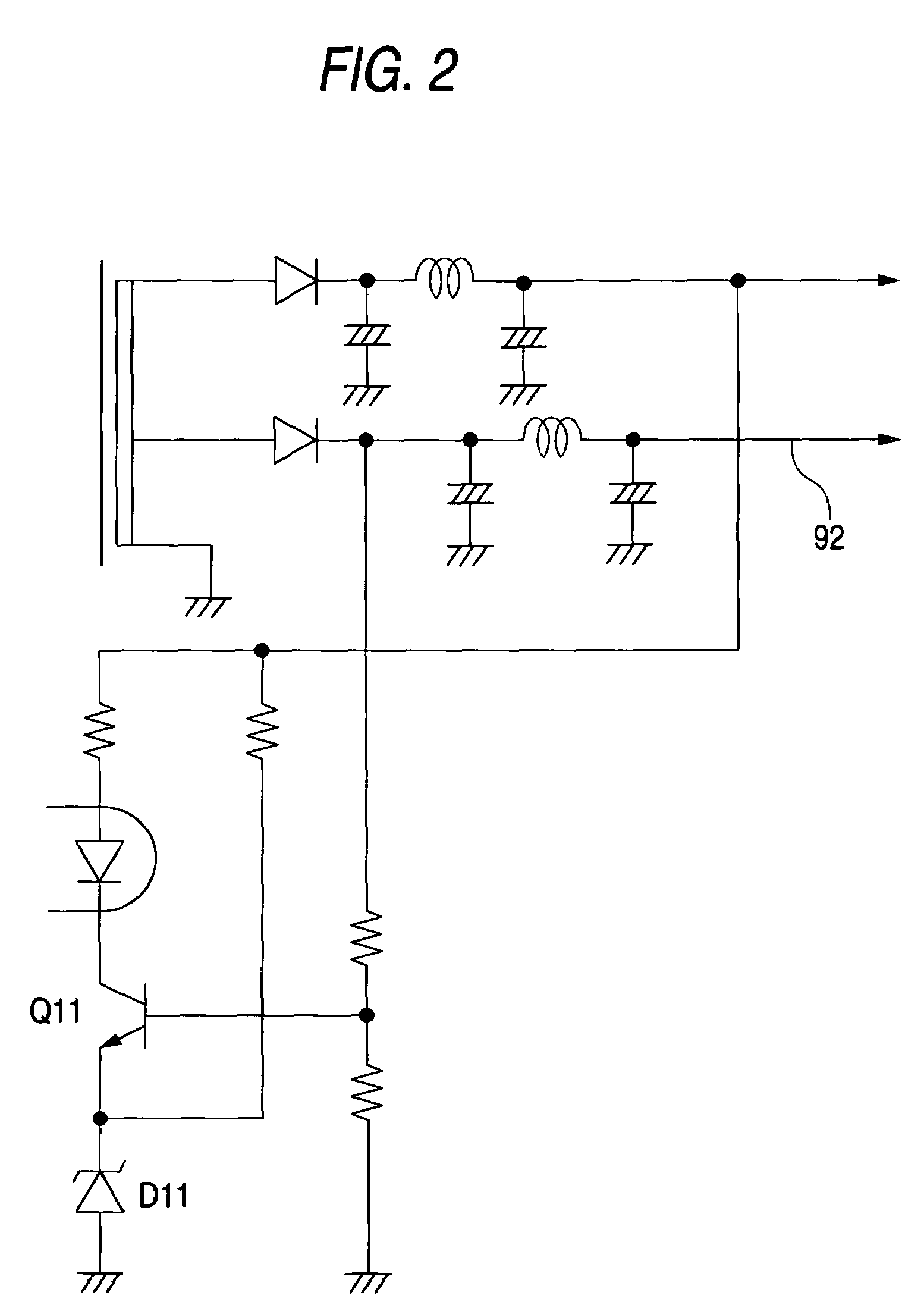 Video cassette recorder and RCC type switching power supply