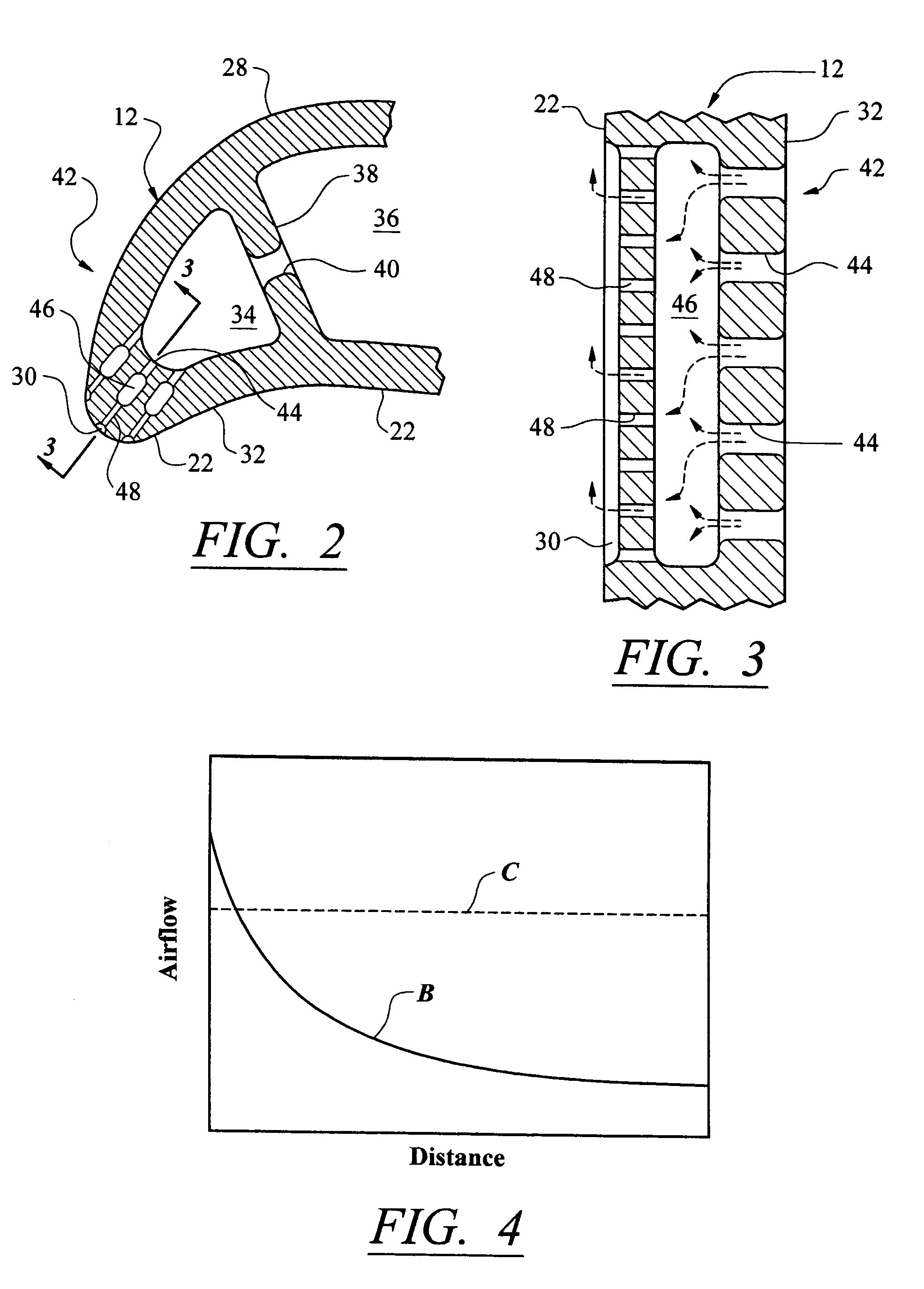 Leading edge diffusion cooling of a turbine airfoil for a gas turbine engine