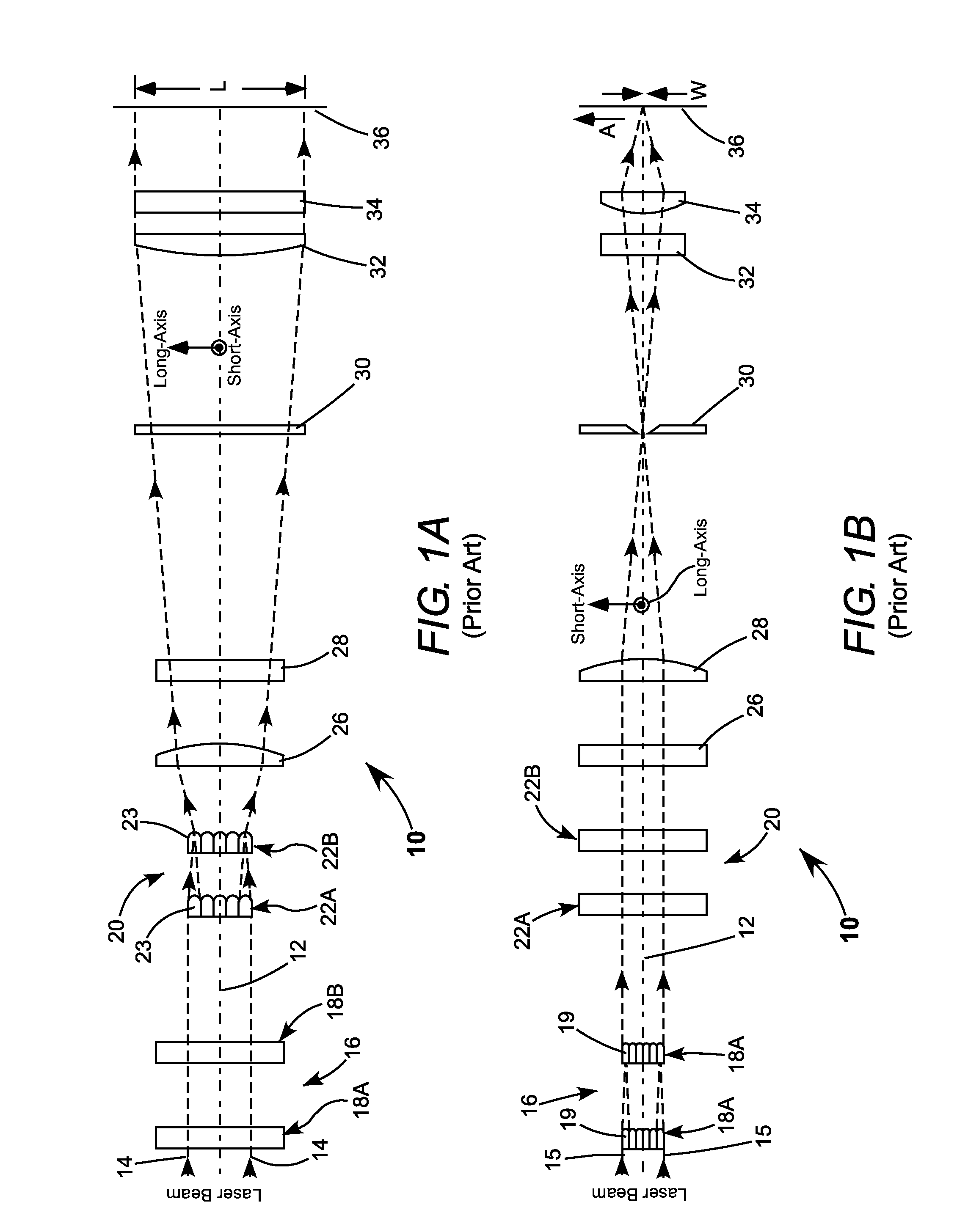 Excimer laser apparatus projecting a beam with a selectively variable short-axis beam profile