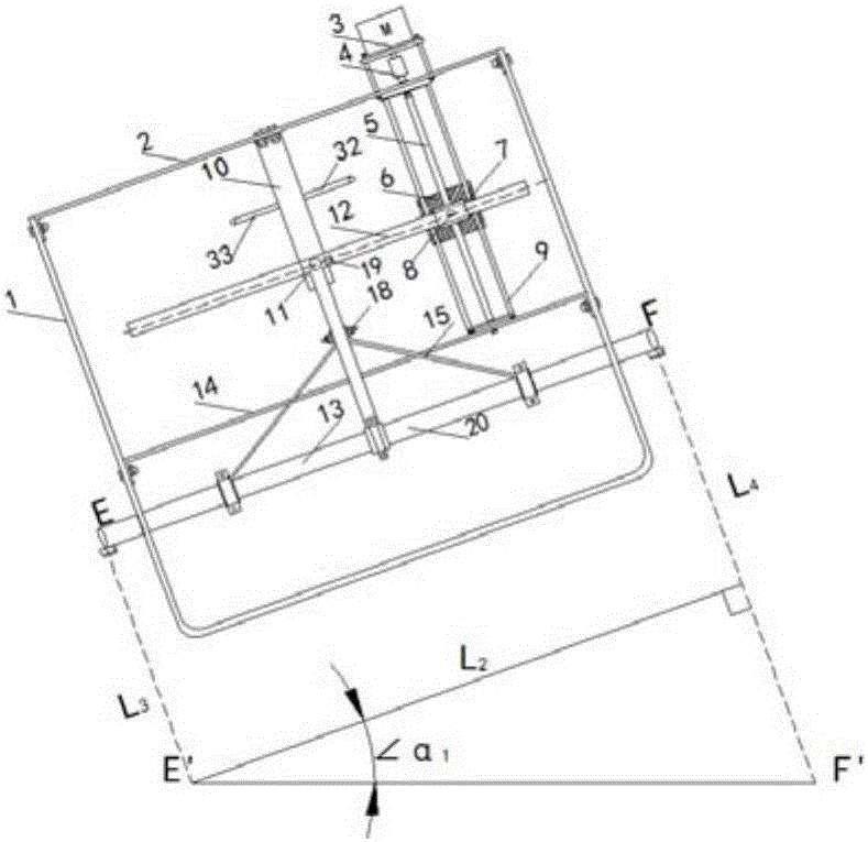 Automatic profile-modeling spraying device and angle adjustment method of agricultural aviation crop protection machine