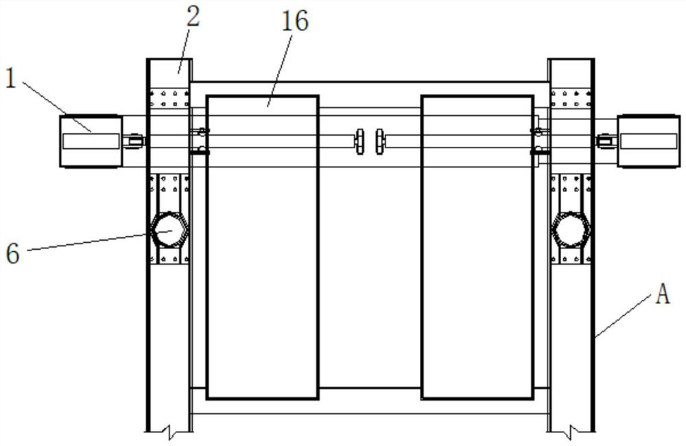 Front end support traverse device and traverse method for variable span double support and large displacement for trestle