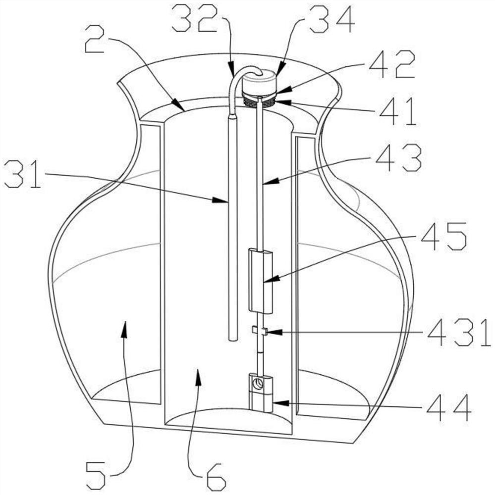 A silicone vase with automatic water supply