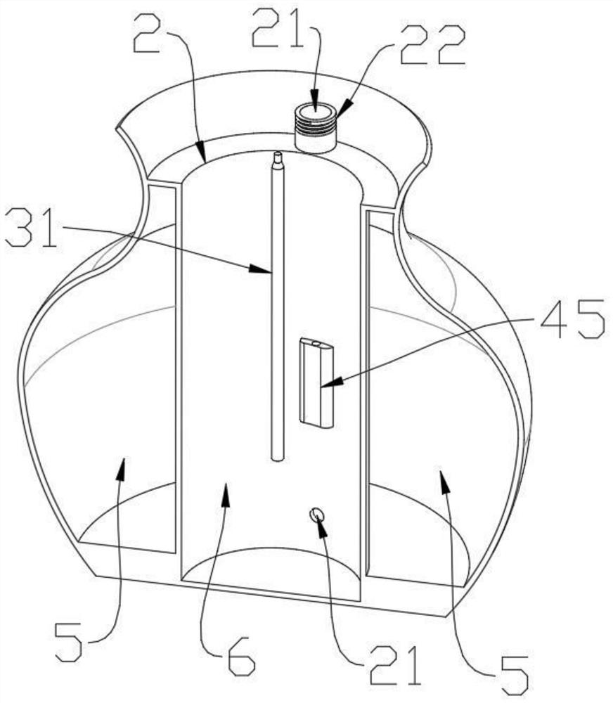 A silicone vase with automatic water supply