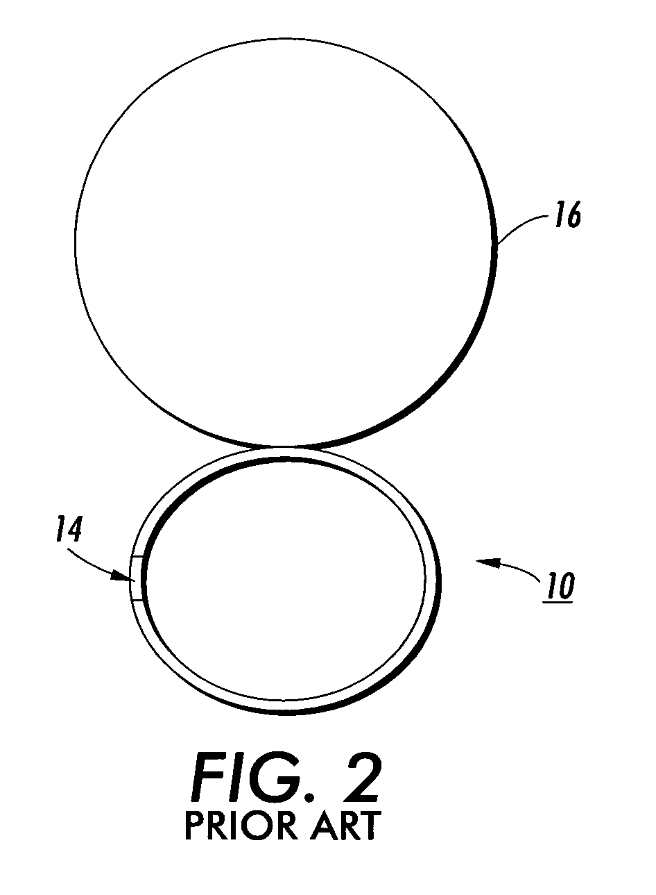 Thin walled fuser roll with stress redirected from axial to radial direction