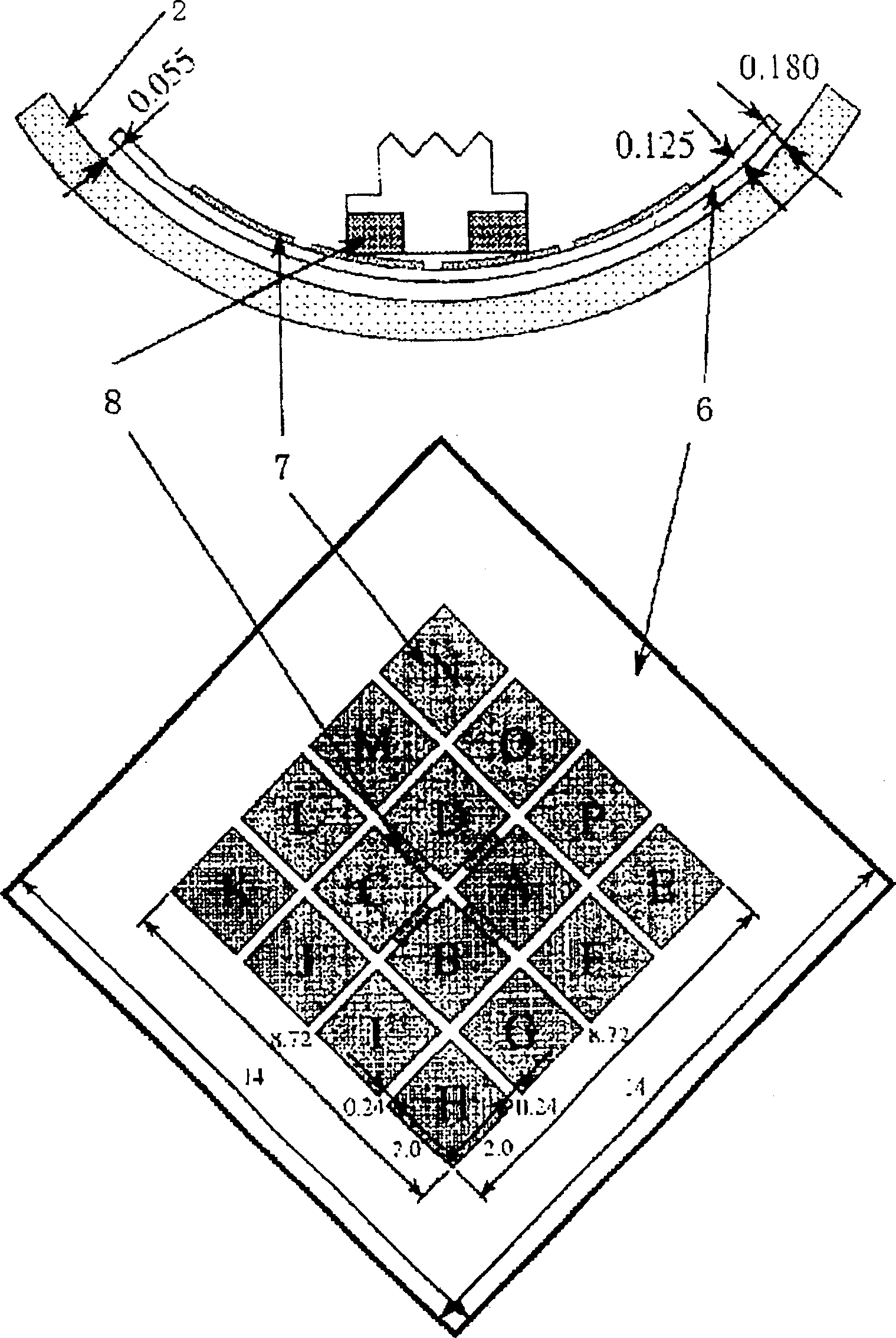 System based on array-type flexible electric eddy sensor for monitoring gap between spherical layers