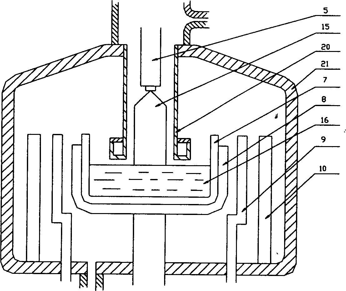 Upper thermal field used for eight inch adulterated arsenic vertical gulling monocrystal manufacture