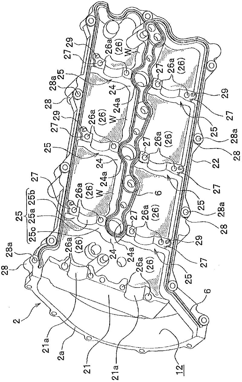 Cover member fastening method and fastening structure for a head cover